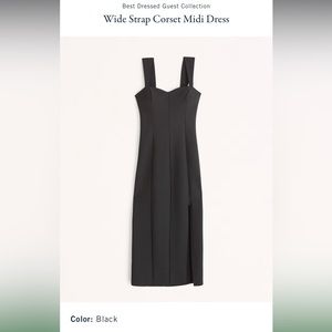 A&F wide strap corset midi dress NWT